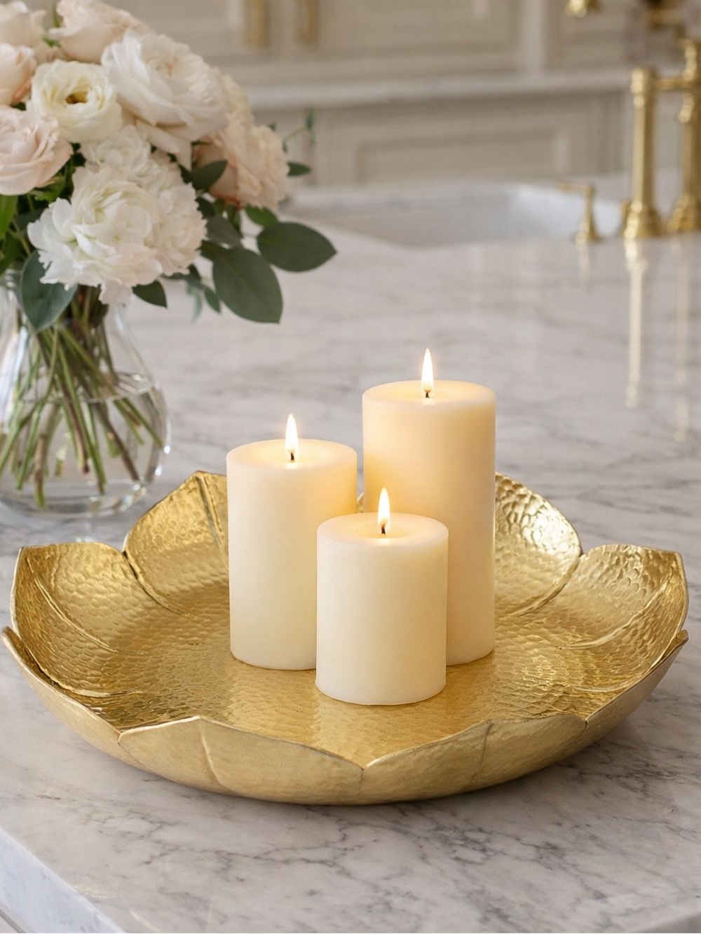 NWT Pier 1 Golden Flower Large Decorative Platter